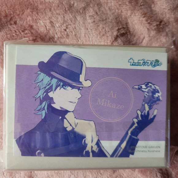 Uta no Prince-sama Mikaze Ai Purple Ribbon Bow Necklace or Pin + Card NIP - Picture 3 of 4